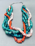 One Of The Most Unique Ever Vintage Santo Domingo Turquoise Necklace-Nativo Arts