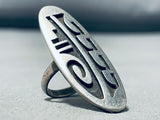Very Important Lawrence Saufkie Vintage Native American Hopi Sterling Silver Ring-Nativo Arts