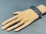 Waves Of Water Vintage Native American Navajo Thick Sterling Silver Bracelet Cuff-Nativo Arts