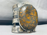 Massive Turtle Native American Navajo Spiderweb Turquoise Sterling Silver Bracelet-Nativo Arts