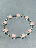 Elegant Vintage Native American Navajo Pink Shell Sterling Silver Bracelet-Nativo Arts