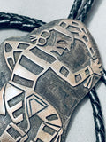 Museum Quality 1950's Native American Hopi Vintage Sterling Silver Bolo Tie