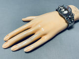 One Of The Most Unique Vintage Native American Navajo Agate Sterling Silver Bracelet-Nativo Arts