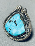 Tremendous Vintage Native American Navajo Pilot Mountain Sterling Silver Huge Ring-Nativo Arts