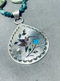 One Of Most Unique Vintage Native American Navajo Royston Turquoise Sterling Silver Necklace-Nativo Arts