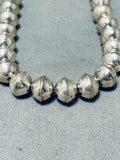 Fabulous Vintage Native American Navajo Sterling Silver Beads Necklace-Nativo Arts