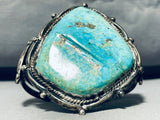 Native American Museum Vintage 113 Grams Turquoise Sterling Silver Bracelet Cuff Old-Nativo Arts