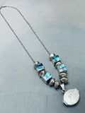 One Of The Best Ever Vintage Native American Navajo Turquoise Inlay Sterling Silver Necklace-Nativo Arts