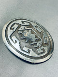 Cool Vintage Native American Navajo Rug Sterling Silver Buckle-Nativo Arts