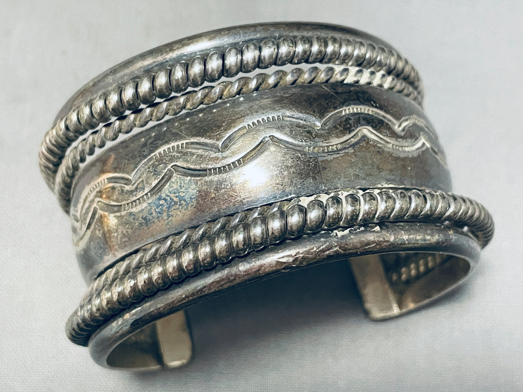 Native ダブルリング #23 純銀 Hand Made Hand Tooled Vintage Native American Navajo Sterling Silver