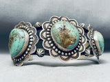 Heavy 75 Grams Vintage Native American Navajo Royston Turquoise Sterling Silver Bracelet-Nativo Arts