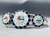 M Zunie Stunning Native American Zuni Sleeping Beauty Turquoise Sterling Silver Bracelet