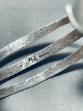 Noteworthy Native American Navajo Handcarved Sterling Silver Triple Rail Bracelet-Nativo Arts