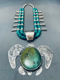 183 Grams Native American Navajo Turtle Sterling Silver Squash Blossom Necklace-Nativo Arts