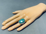 Authentic Native American Navajo Gilbert Turquoise Sterling Silver Ring-Nativo Arts