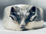 The Most Detailed Vintage Sterling Silver 3d Ram Bracelet-Nativo Arts