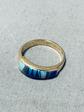 14k Gold Vintage Native American Navajo Size 7.5 Turquoise Inlay Ring-Nativo Arts
