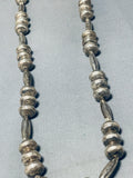 One Of The Most Unique Vintage Native American Navajo Hand Hammered Sterling Silver Necklace-Nativo Arts