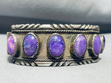 One Of The Best Vintage Native American Navajo Domed Sugulite Sterling Silver Bracelet-Nativo Arts