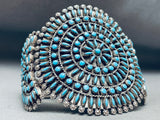 One Of The Best Vintage Native American Zuni Turquoise Sterling Silver Cluster Bracelet-Nativo Arts