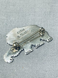 Fred Charley Grizzlybear Vintage Native American Navajo Sterling Silver Pin-Nativo Arts