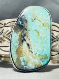 Gigantic Native American Navajo Kingman Turquoise Sterling Silver Bracelet-Nativo Arts