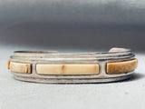 Special White Stone Vintage Native American Navajo 6 Inch Wrist Sterling Silver Bracelet-Nativo Arts