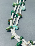 Early 1900's Vintage Santo Domingo Cerrillos Turquoise Heishi Necklace-Nativo Arts