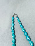 Chunky Spiderweb Turquoise Vintage Native American Navajo Sterling Silver Necklace