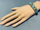 Signed Vintage Native American Navajo Royston Turquoise Sterling Silver Bracelet-Nativo Arts