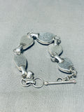Lavish Native American Navajo 5 Pilot Mountain Turquoise Sterling Silver Toggle Bracelet-Nativo Arts