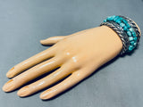 Unrivaled 97 Gram Vintage Native American Navajo Old Turquoise Sterling Silver Bracelet-Nativo Arts