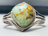 Super Protruding Dome Vintage Native American Navajo Green Turquoise Sterling Silver Bracelet-Nativo Arts