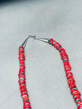 Coral Mudhead Dancer Native American Zuni Turquoise Inlay Sterling Silver Necklace-Nativo Arts