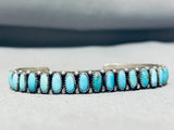 Exquisite Vintage Native American Zuni Blue Gem Turquoise Sterling Silver Bracelet-Nativo Arts