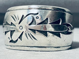 One Of The Most Unique Rounded Swirl Sterling Silver Vintage Native American Navajo Bracelet-Nativo Arts