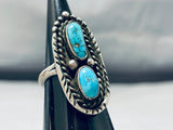 Alluring Vintage Native American Navajo Morenci Turquoise Sterling Silver Ring-Nativo Arts