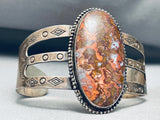Rare Sand Agate Vintage Native American Navajo Sterling Silver Bracelet-Nativo Arts
