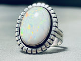 Stunning Vintage Native American Navajo Synth Opal Sterling Silver Ring-Nativo Arts