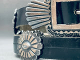 Anito Ohlingues Vintage Native American Navajo Sterling Silver Hand Tooled Concho Belt-Nativo Arts