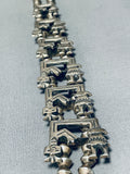 Gasp! Symbolic Vintage Native American Navajo 187 Gram Sterling Silver Squash Blossom Necklace-Nativo Arts