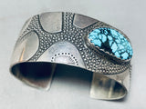 Mikey Begay Rare Vintage Native American Navajo Blue Warrior Turquoise Sterling Silver Bracelet-Nativo Arts