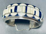 Dj Stewart 5-1/2' 5.5 Wrist Vintage Native American Navajo Sterling Siulver Inlay Bracelet-Nativo Arts