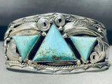 Triangular Turquoise!! Native American Navajo Sterling Silver Bracelet- Gasp!!-Nativo Arts