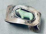 Hand Carved Vintage Turquoise Animal Sterling Silver Bracelet Cuff-Nativo Arts