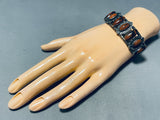 One Of Most Unique Ever Vintage Native American Navajo Petrified Wood Sterling Silver Bracelet-Nativo Arts