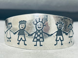 Happy Kids Family Vintage Southwest Sterling Silver Bracelet Cuff-Nativo Arts