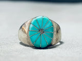 Sensational Vintage Native American Zuni Turquoise Sterling Silver Ring-Nativo Arts