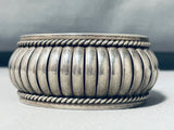 Newsworthy Vintage Native American Navajo Signed T.curtis Sterling Silver Bracelet-Nativo Arts
