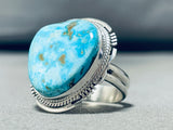 Lars Lee Native American Navajo Pilot Mountain Turquoise Sterling Silver Signed Ring-Nativo Arts